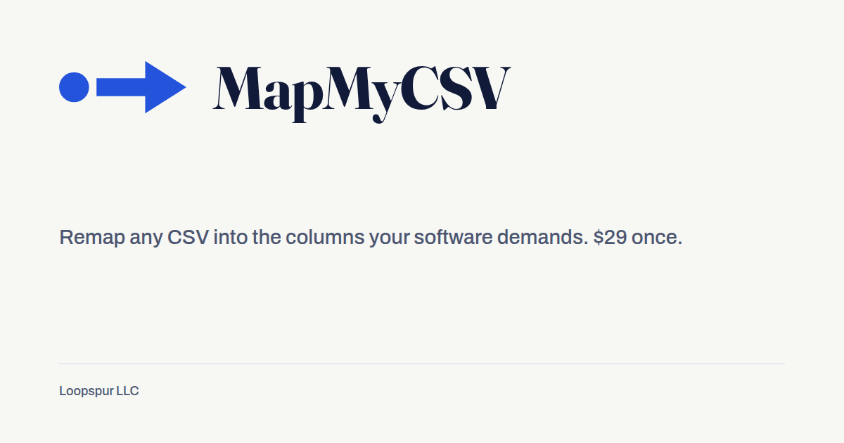 MapMyCSV column mapping card